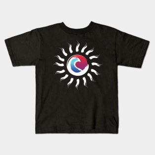 Sun Design with breaking wave inside white Kids T-Shirt